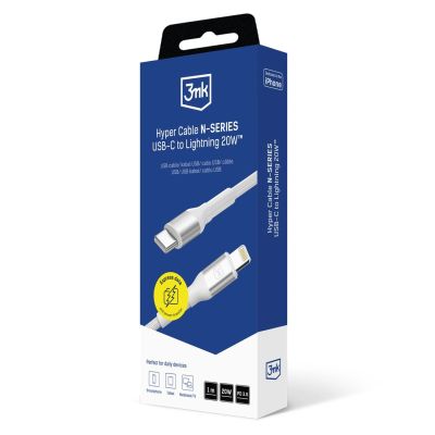 11. 3mk Hyper Cable N-SERIES USB-C / Lightning 1m 9V/2A 20W / weiß