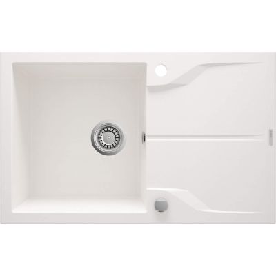 Einzelbecken-Granitspüle mit Abtropffläche – bündig in die Arbeitsplatte eingelassen ZQN_A11F 5908212067529