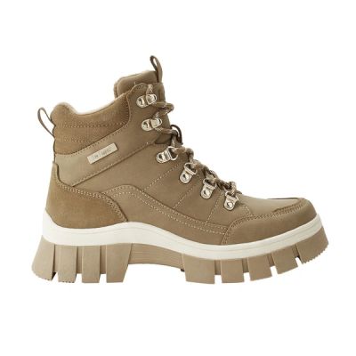 Lee Cooper Damen-Winterstiefel, braune, gefütterte Stiefeletten