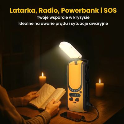 12. Extralink Power Ranger EPS-6000 | Powerbank | 6000 mAh, FM-Radio, LED-Licht, Dynamo, Solarpanel