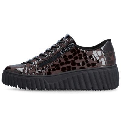 3. Damen-Sneaker aus Lackleder, Krokodilbraun, Rieker N2555-25