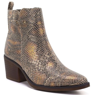 Damen-Cowboystiefel aus Schlangenleder, Gold, M.Daszyński SA261-1