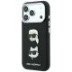 2. Karl Lagerfeld Saffiano-Hülle mit Karl & Choupette-Kopf-Pins und Logo für iPhone 18 Pro / 17 Pro – Schwarz