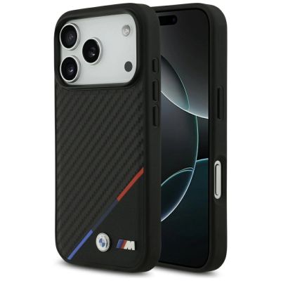 BMW M Carbon Tricolor Line MagSafe Case für iPhone 17 Pro - Schwarz