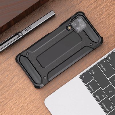 8. Hybrid Armor robuste TPU/PC Panzer Handyhülle Hard Case für Samsung Galaxy A22 4G silber