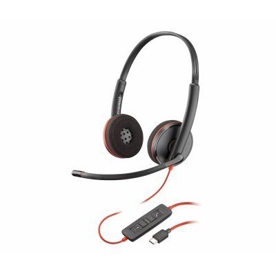 8. Poly Blackwire 3220 Stereo-USB-C-Headset + USB-C/A-Adapter