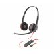 8. Poly Blackwire 3220 Stereo-USB-C-Headset + USB-C/A-Adapter