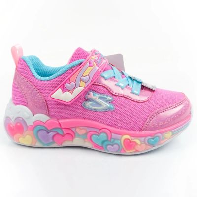 Skechers S Lights LED Kinder-Sportschuhe für Mädchen mit Klettverschluss