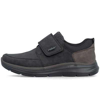 3. Rieker B1854-00 Herren-Komfortschuhe, schwarz, mit Klettverschluss