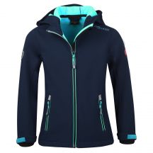 TrollKids Girls Trollfjord Jacket marine/mintfarbene Softshelljacke für Mädchen (175-132)