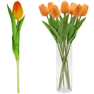 Orangefarbene Tulpe, 31 cm, naturgetreue Frühlingsdekoration