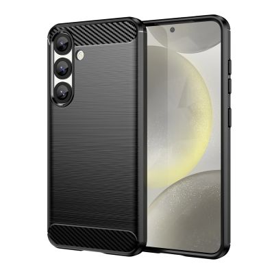 Carbon Case Flexibles Silikon für Xiaomi Redmi Note 14 Pro 4G - Schwarz
