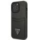 2. Guess Saffiano Triangle Logo Kartenfach Hülle für iPhone 13 / 13 Pro - Schwarz
