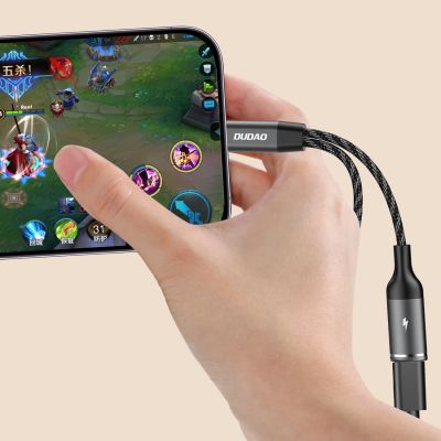 6. Dudao L13C+ 2in1 USB-C-Adapter – Grau