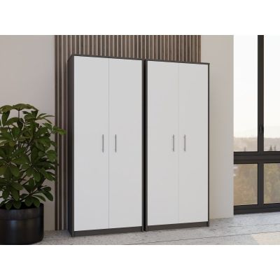 4. Geschlossenes Regal Oliv 2D Anthrazit/Weiß Set