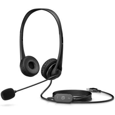 2. HP Stereo-USB-Headset G2, kabelgebundener Kopfhörer mit Mikrofon, Schwarz, 428H5AA