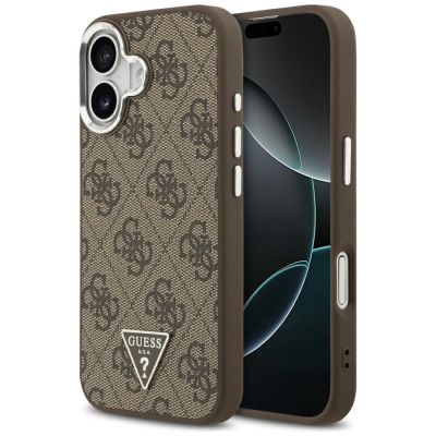 Guess 4G Triangle Logo MagSafe Hülle für iPhone 17 - braun