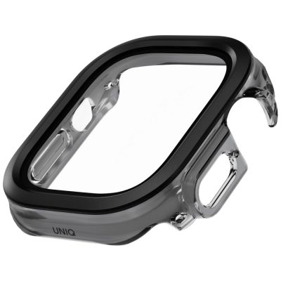 3. Uniq Voute Schutzhülle aus gehärtetem Glas für Apple Watch Ultra 49 mm, Schwarz