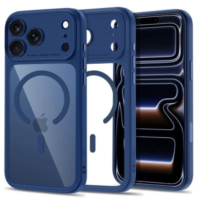 Tech-Protect MagPeak MagSafe CC Hülle für iPhone 18 Pro / 17 Pro – Transparentes Marineblau