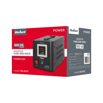 3. Rebel POWER-500 Notstromversorgung – Sinuswellenwandler mit Ladefunktion, 12 V/230 V, 500 VA/300 W