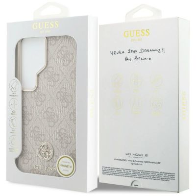 8. Guess 4G Strass-Rundlogo MagSafe Hülle für Samsung Galaxy S26 Ultra - Pink