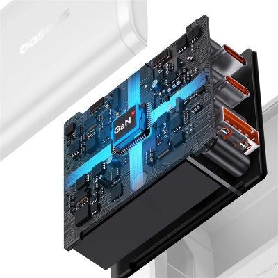 11. Baseus Cube Pro 65W GaN-Ladegerät 2x USB-C USB-A - Weiß