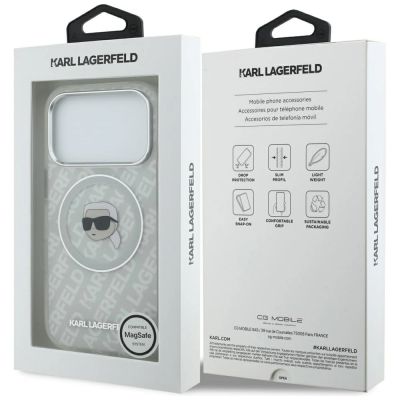 8. Karl Lagerfeld IML Karl Head Logo MagSafe Case für iPhone 17 Pro - Grau