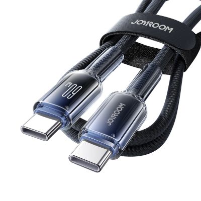 5. Joyroom S-A42 Crystal-Clear Series 60W USB-C – USB-C-Kabel 1,2 m – Schwarz