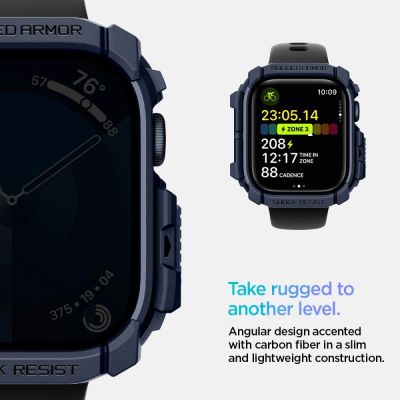 8. Spigen Rugged Armor Hülle für Apple Watch 10 46 mm – Marineblau