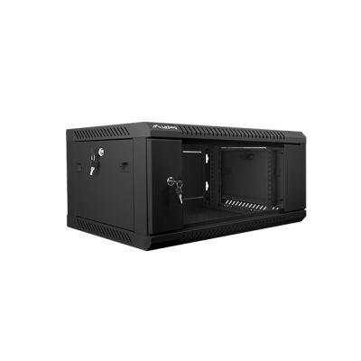 Lanberg WF01-6404-10B einteiliger Schrank (4 HE; 280 mm / 600 mm / 450 mm; Wandmontage; Glas; 19 Zoll; schwarz)