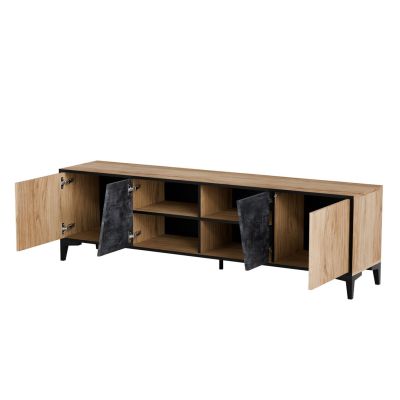2. 4D OVO TV-Schrank 180x38xH53 Eiche/Beton