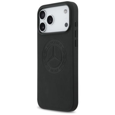 2. Mercedes Leder Vintage Logo MagSafe Hülle für iPhone 17 Pro Max - Schwarz