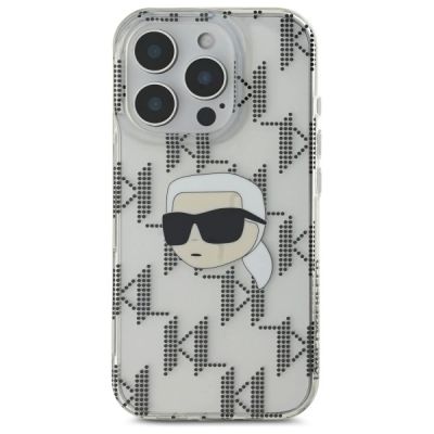 3. Karl Lagerfeld IML Karl Head galvanisierte Hülle für iPhone 16 Pro - Transparent