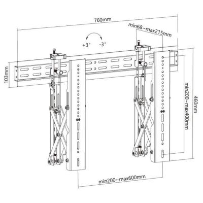 9. Wandmontage 37"-70" 1TFT Popout 1Joint 45Kg sw lite Einzelhandel