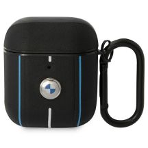 BMW Leder Color Lines Case für AirPods 1 / 2 - Schwarz