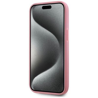5. Karl Lagerfeld Wrinkled Metal Signature iPhone 15 Hülle - Rosa