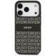 3. DKNY iPhone 17 Pro Hülle mit sich wiederholendem Texturmuster und Ton-in-Ton-Streifen – Schwarz