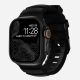 Nomad Rocky Point Armband, schwarzes Leder, Titan