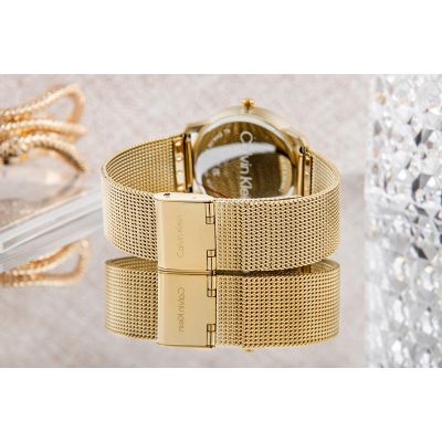 7. CALVIN KLEIN Iconic Mesh Damenuhr 25200034 + Box