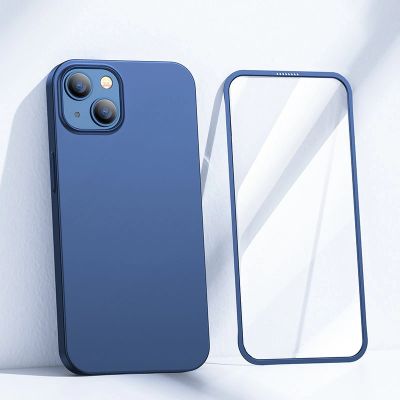 2. Joyroom 360 Full Case Cover für iPhone 13 Back and Front Cover + Tempered Glass blau (JR-BP927 blau)
