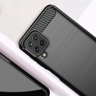 6. Carbon Case Flexibel Handyhülle TPU Schutzhülle für Samsung Galaxy A22 4G schwarz