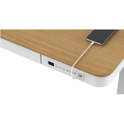 17. ACTIVEJET Schreibtisch mit elektrischer Höhenverstellung, Höhe 120x60 ET119S weiß/eiche