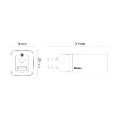 13. Baseus GaN2 Lite Fast 65W USB / USB Type C Quick Charge 3.0 Power Delivery (Galliumnitrid) Schwarz (CCGAN2L-B01)