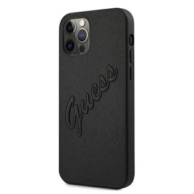 2. Guess Saffiano Vintage Script Case für iPhone 12 Pro Max 6,7" - Schwarz