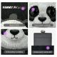 4. Nimmy Big Eyed Pet 2.0 Kartenetui mit Katzenmotiv, Schwarz