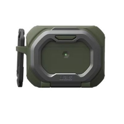 7. UAG Monarch – Schutzhülle für AirPods Pro 3 (oliv/silber)