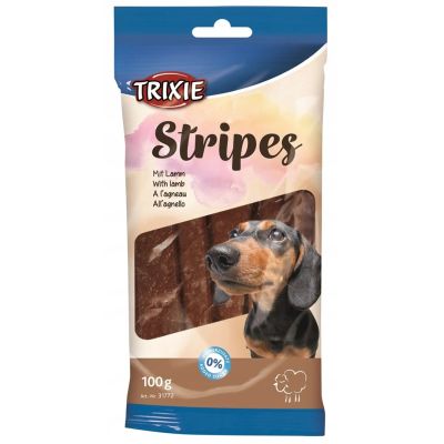 TRIXIE Stripes Lammstreifen – Hundeleckerli – 100 g