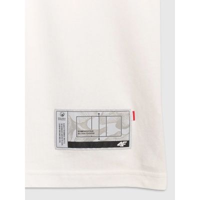 5. Herren-T-Shirt mit Volleyball-Print, Größe 4F 4FRAW25TTSHM3235-10S