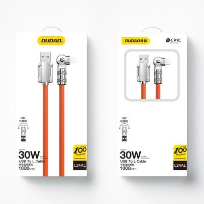 5. Dudao L24AL USB-A – Lightning Winkelkabel mit 180°-Drehung 30 W 1 m – Orange