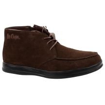 Elegante braune Leder-Ankle-Boots von Lee Cooper für Herren mit Reißverschluss